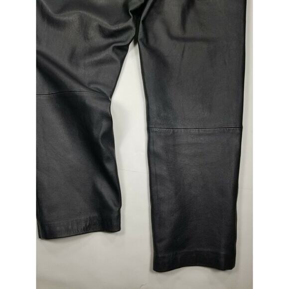 TERRY LEWIS Leather Pants Womens 10 Straight High Rise VTG 90's Grunge Bikerchic - Picture 8 of 8